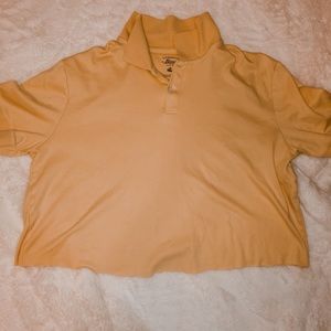 Trendy cropped button up!